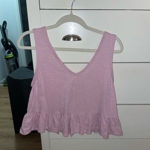 Wild Fable Pink Crop Peplum Tank Top